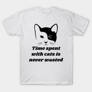 Cats Sticker Black T-Shirt